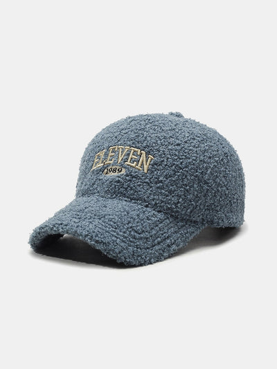 Eleven Embroidery Warm Teddy Plush Baseball Cap