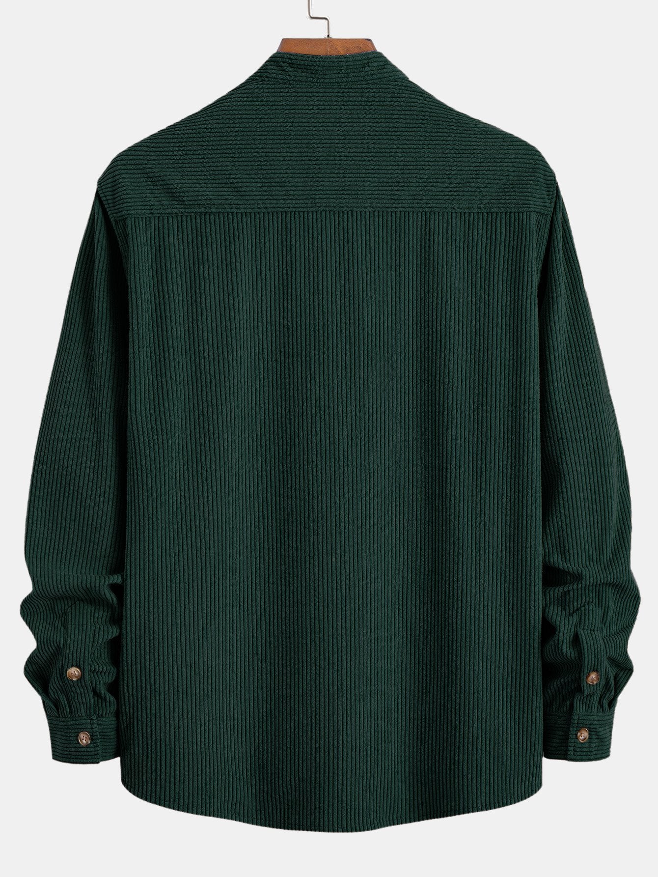 Chemise à col montant en velours côtelé