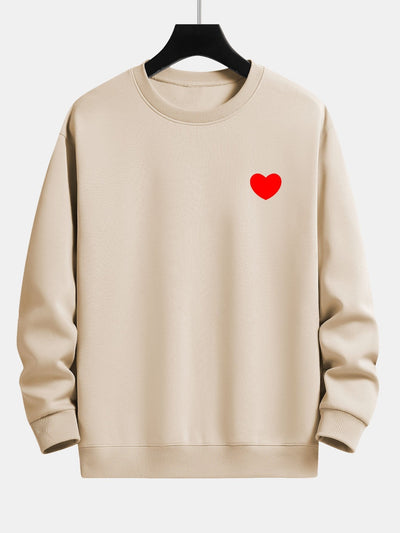 Sweat-shirt décontracté à imprimé cœur