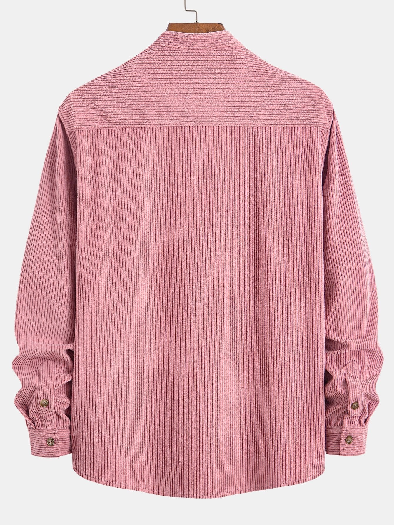 Chemise à col montant en velours côtelé
