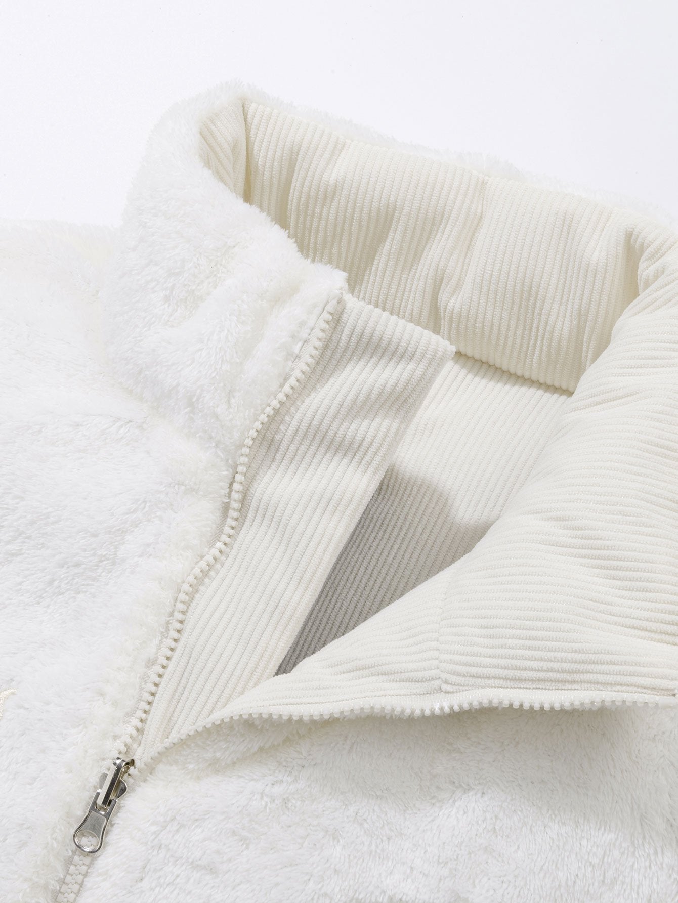 Manteau réversible en velours côtelé polaire Teddy
