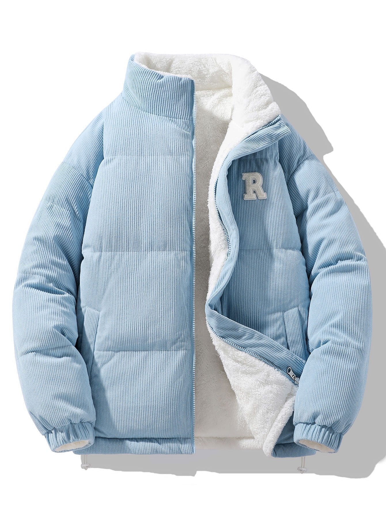 Manteau réversible en velours côtelé polaire Teddy
