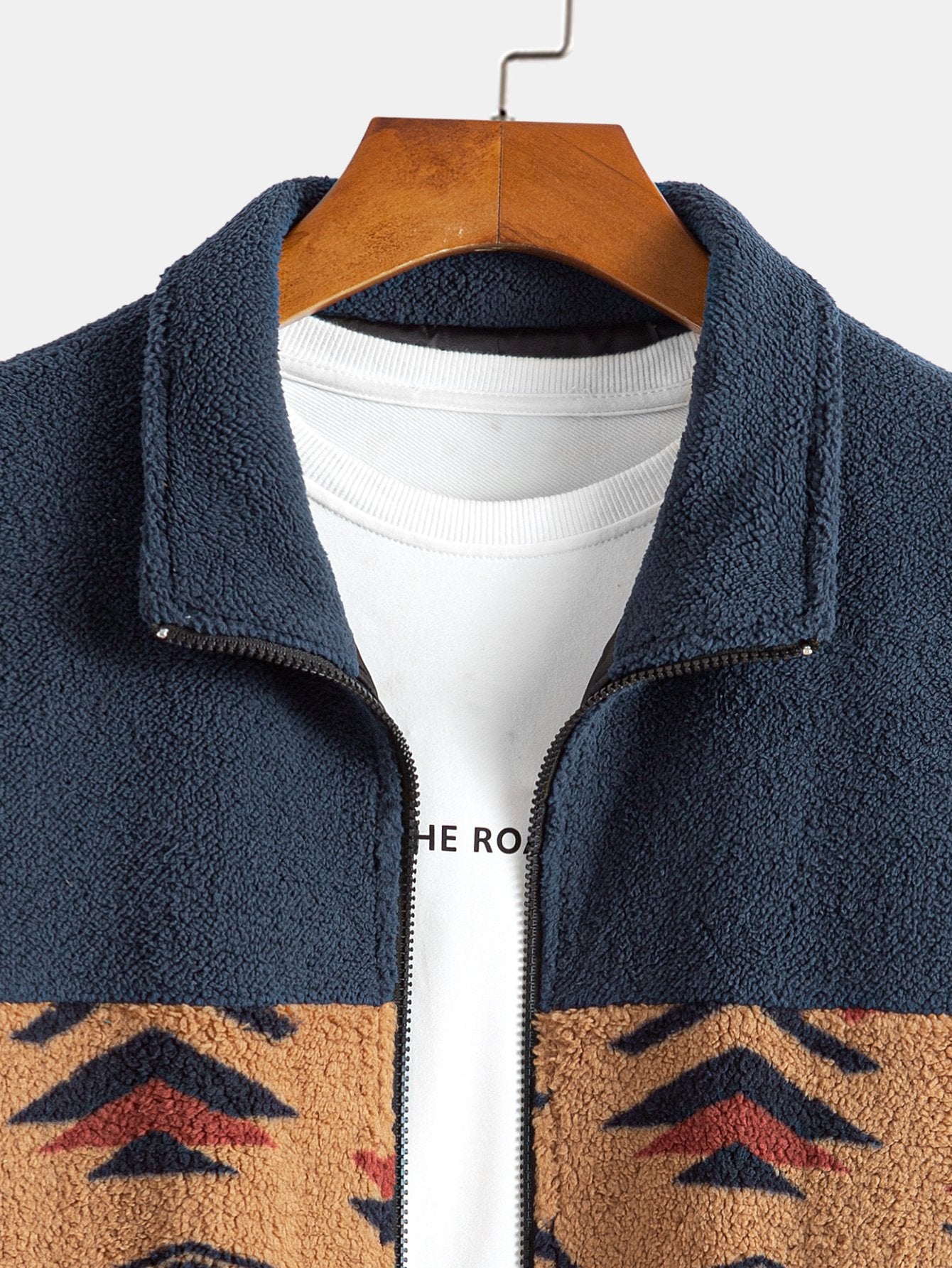 Manteau polaire Teddy à imprimé patchwork aztèque