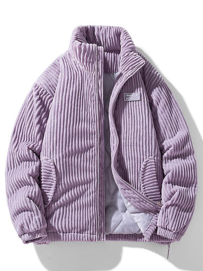 Manteau en velours côtelé matelassé doublé