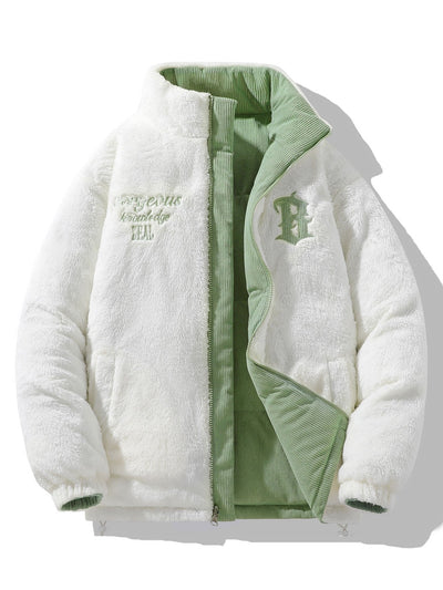 Manteau réversible en velours côtelé polaire Teddy
