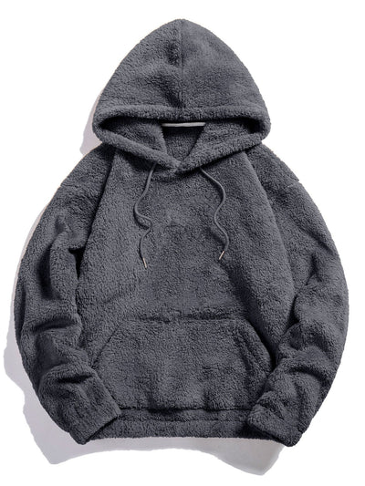 Sweat à capuche basique en peluche
