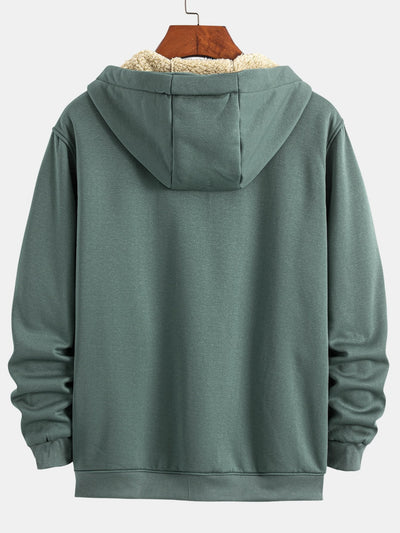 Sweat à capuche zippé doublé en peluche