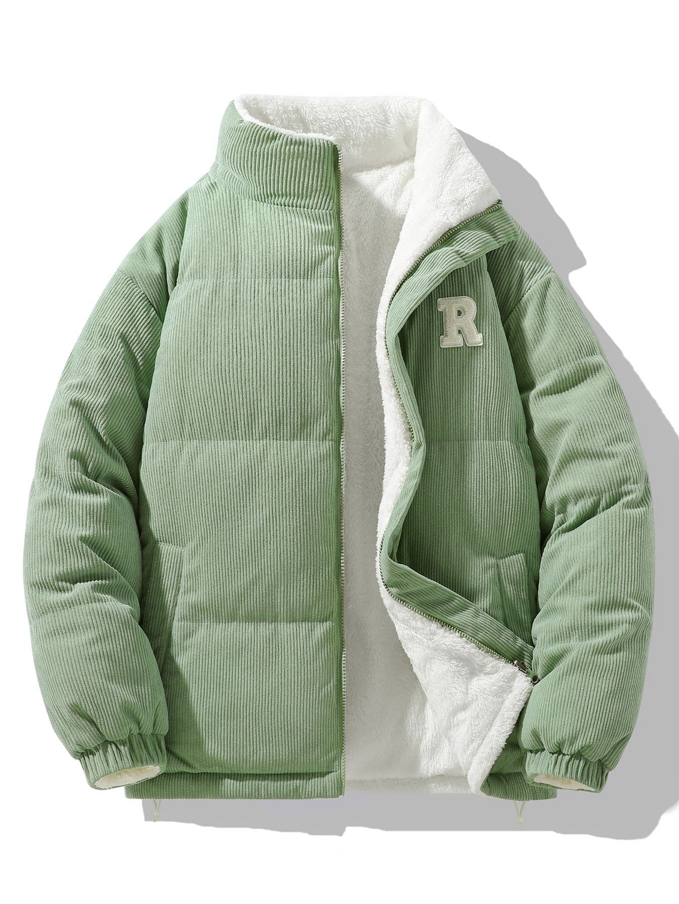 Manteau réversible en velours côtelé polaire Teddy