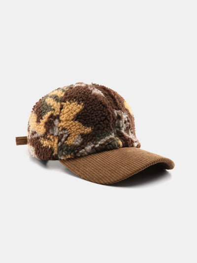 Casquette de baseball en peluche à blocs de couleurs camouflage
