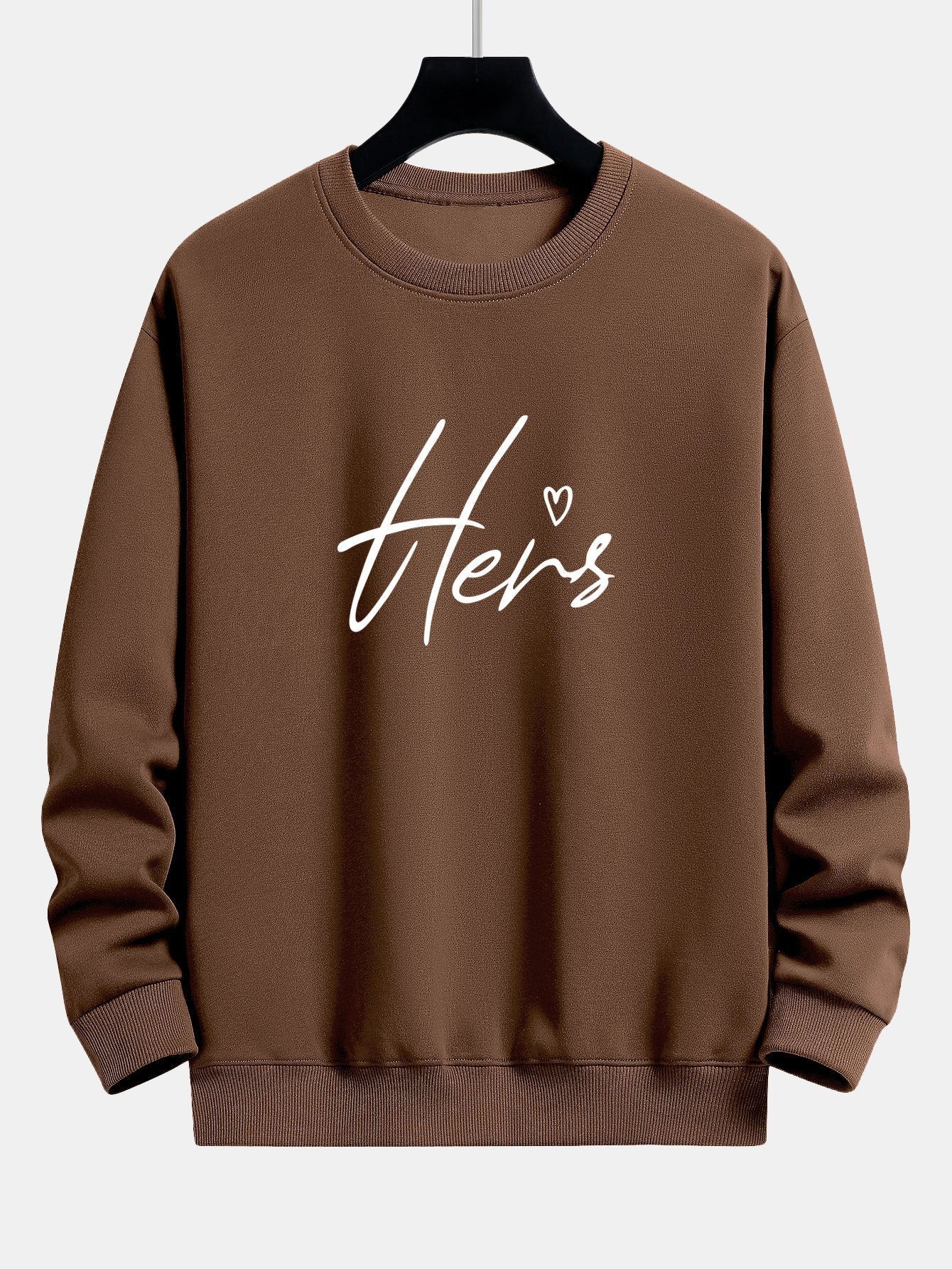 Sweat-shirt décontracté à imprimé couple Hers