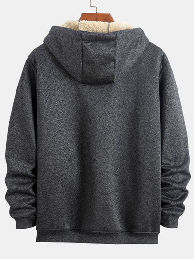 Sweat à capuche zippé doublé en peluche