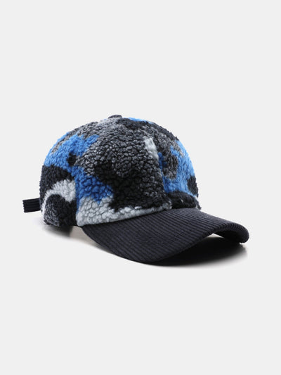 Casquette de baseball en peluche à blocs de couleurs camouflage