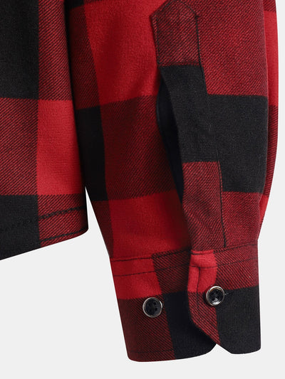 Chemise à capuche doublée de polaire en flanelle