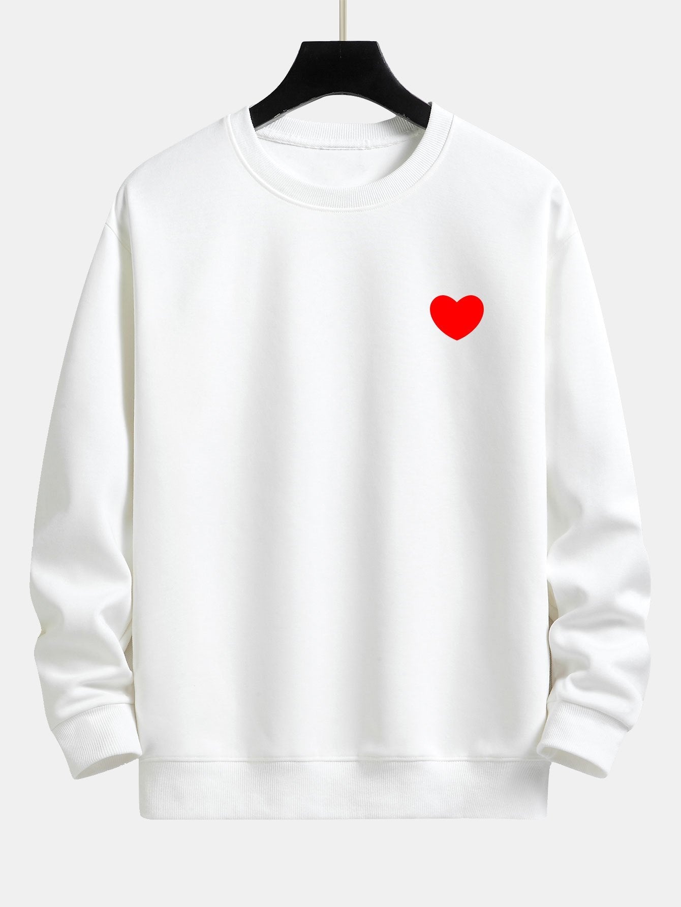 Sweat-shirt décontracté à imprimé cœur