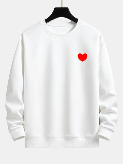 Sweat-shirt décontracté à imprimé cœur
