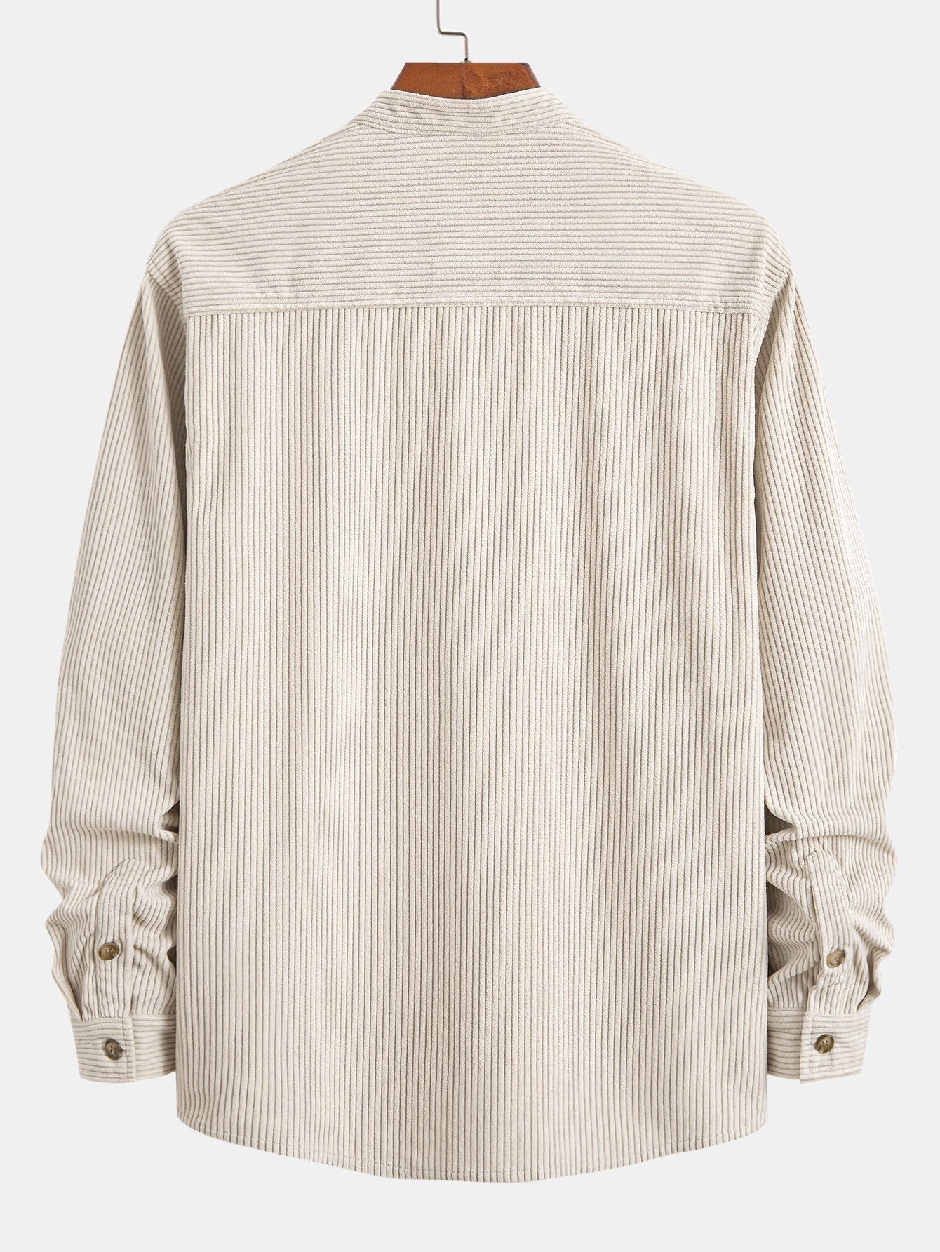 Chemise à col montant en velours côtelé