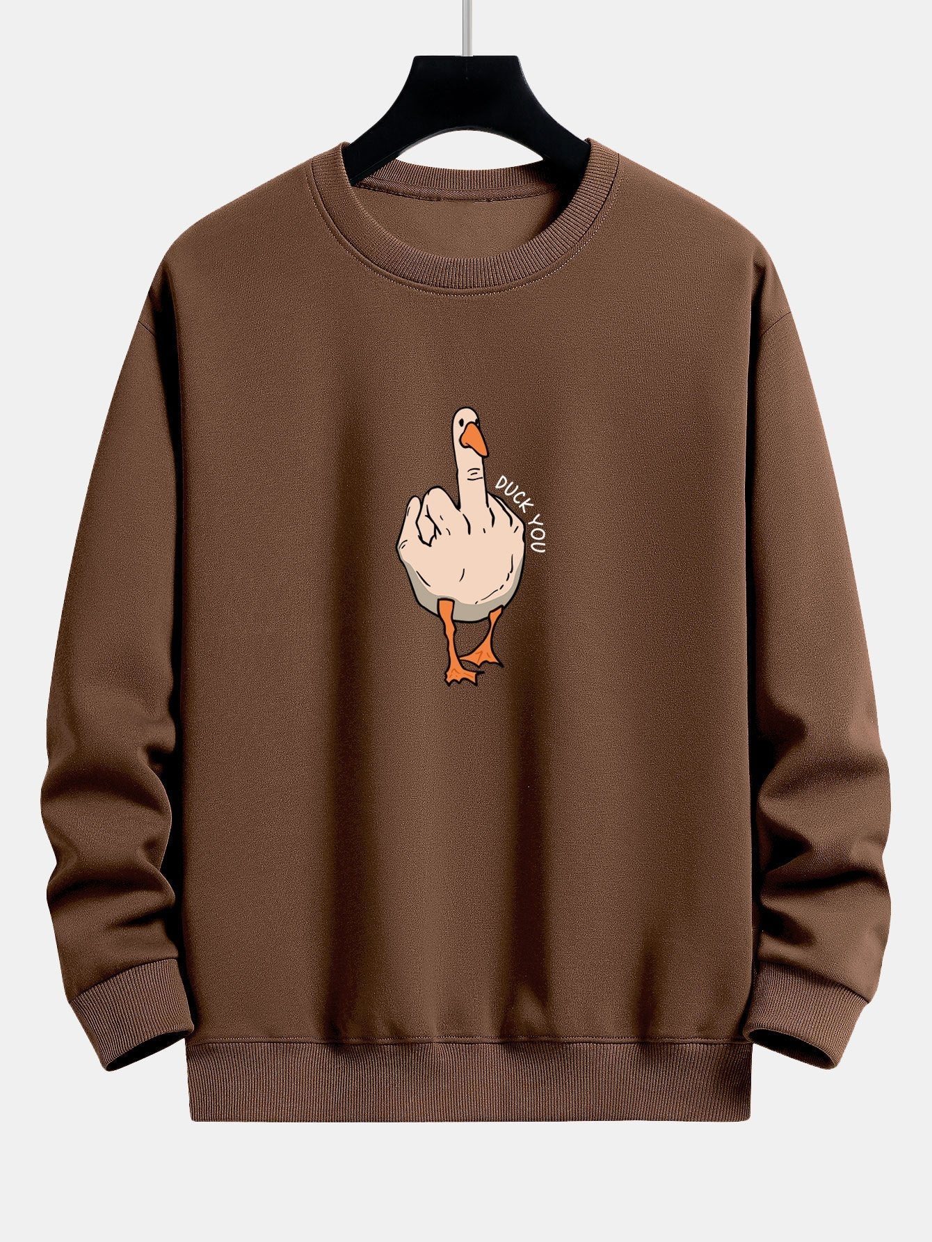 Slogan Goose Print Relax Fit Sweatshirt