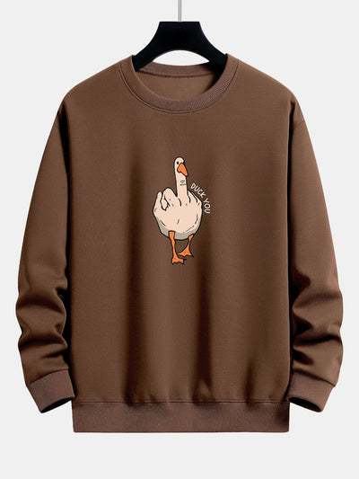 Slogan Goose Print Relax Fit Sweatshirt