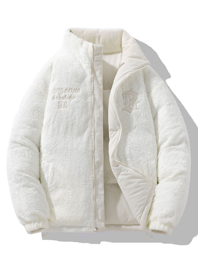Manteau réversible en velours côtelé polaire Teddy