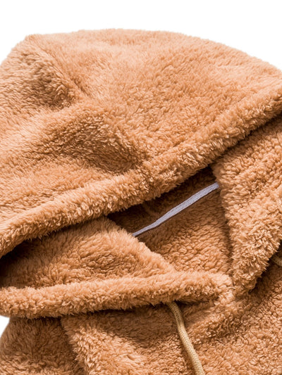 Sweat à capuche basique en peluche
