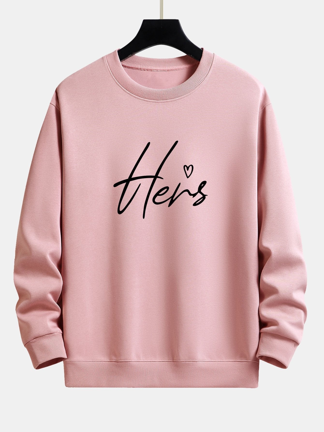 Sweat-shirt décontracté à imprimé couple Hers