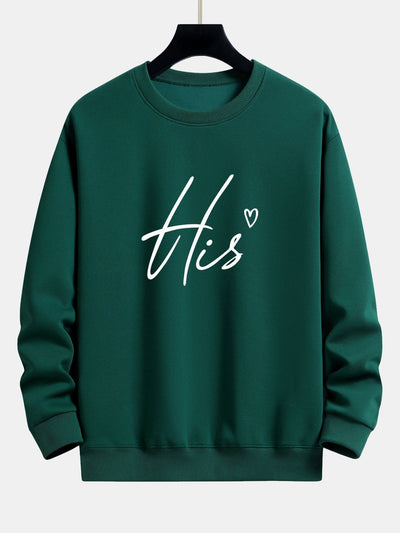 His Couple Print Relax Fit Sweatshirt