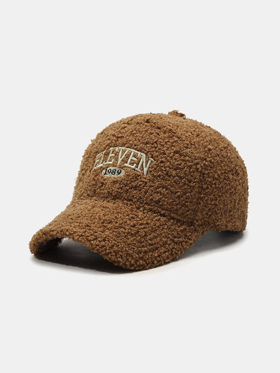 Eleven Embroidery Warm Teddy Plush Baseball Cap