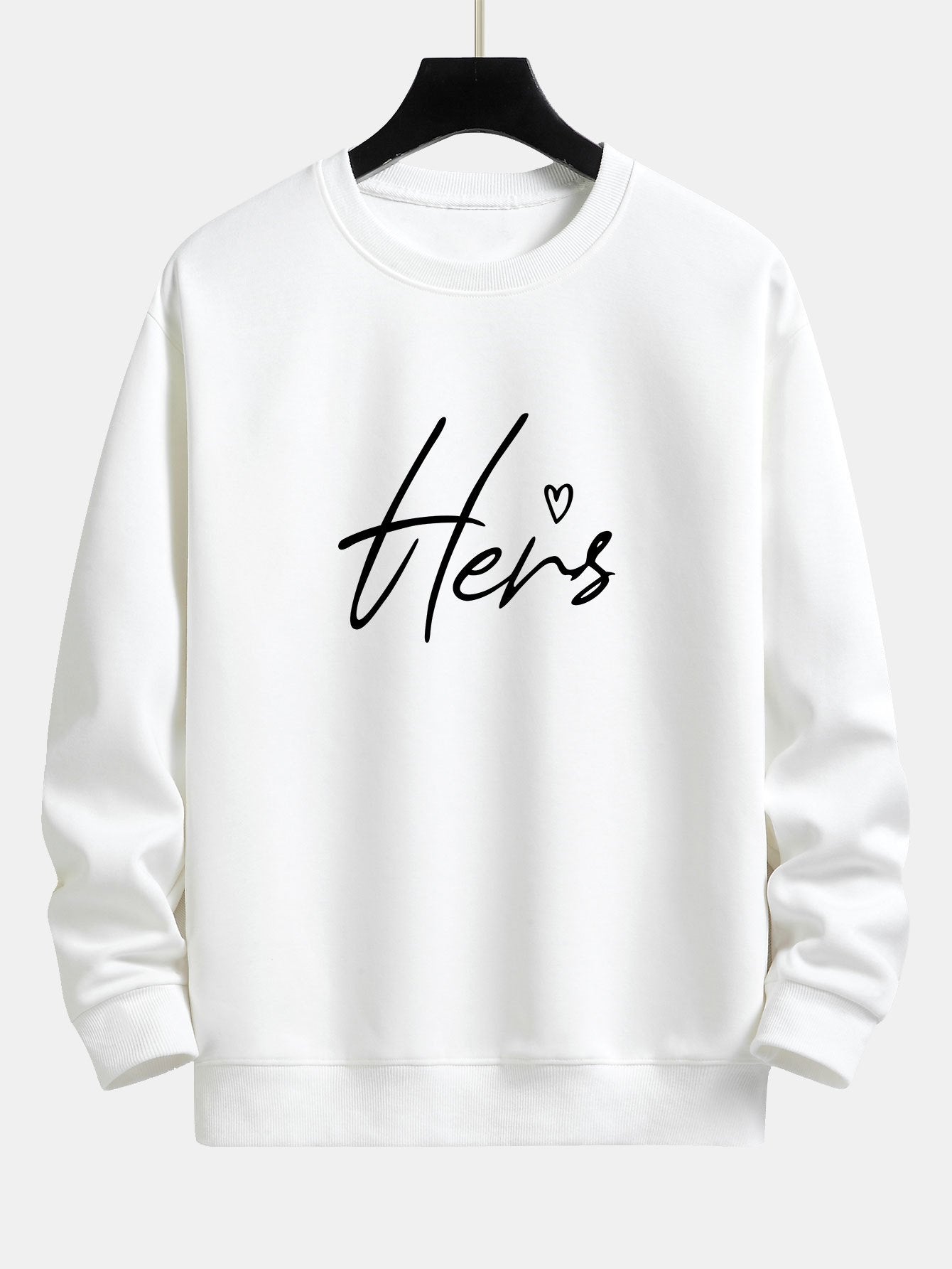 Sweat-shirt décontracté à imprimé couple Hers