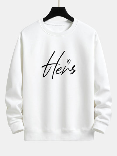 Sweat-shirt décontracté à imprimé couple Hers