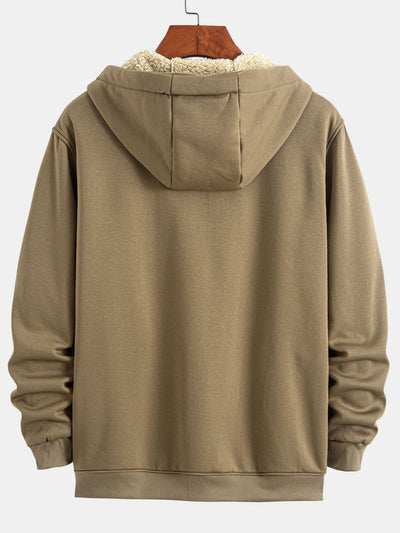 Sweat à capuche zippé doublé en peluche