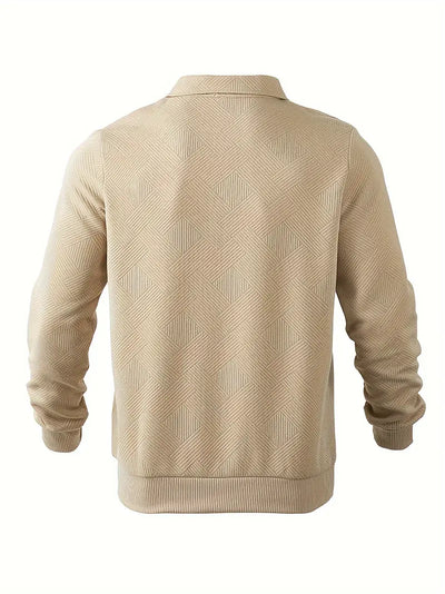Oscar – Pull zippé vintage à motif géométrique