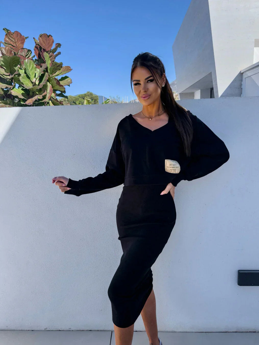Alma-Rose™ | Ensemble élégant robe et sweat-shirt